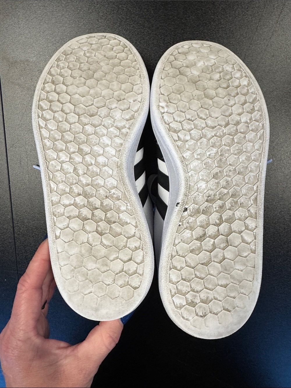 adidas White Low-Top Sneakers with Black Three-Stripes - Picture 4 of 10
